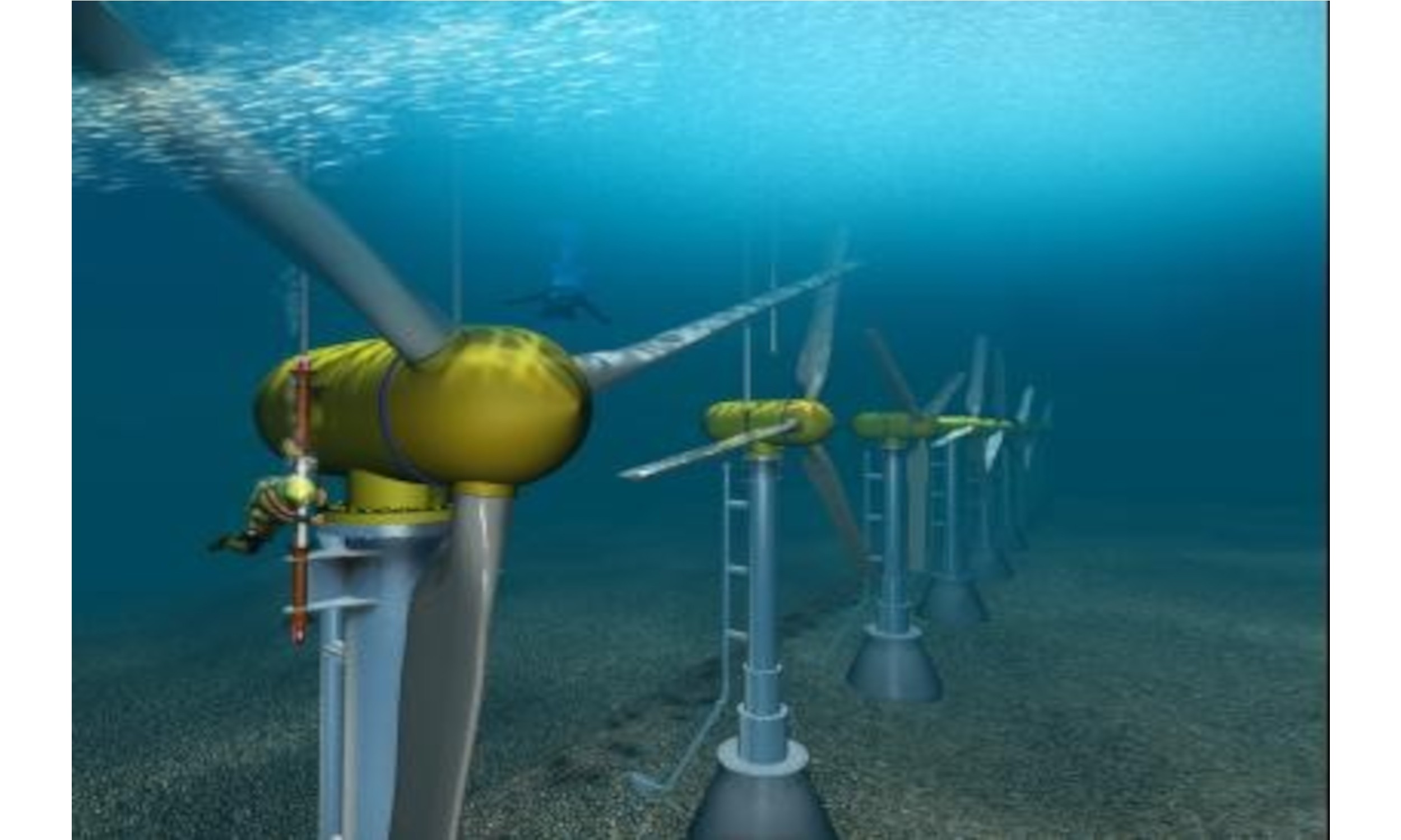 An image of a tidal turbine: an example of an electromechanical system that can be modeled using bond graphs with Simbus Bondgraphs software for MATLAB and Simulink.